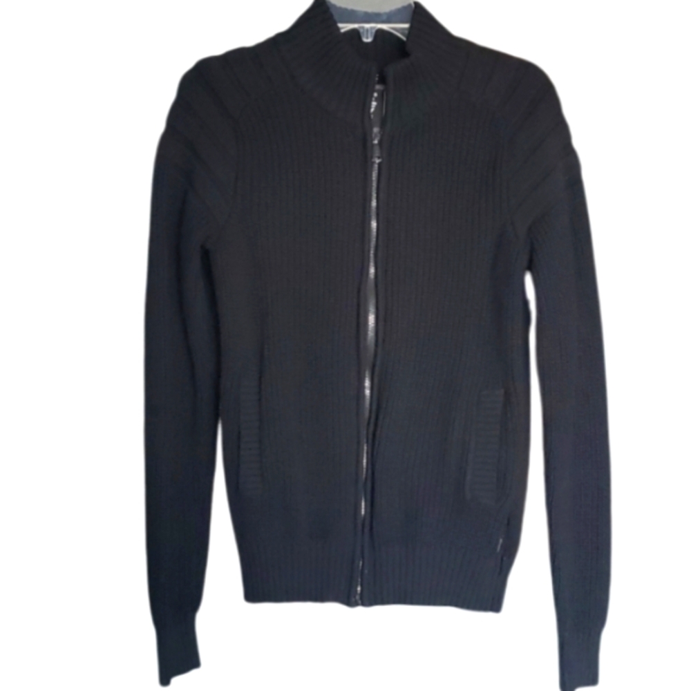Fried Denim NYC Black Full Zip Sweater‎ Jacket Size Small